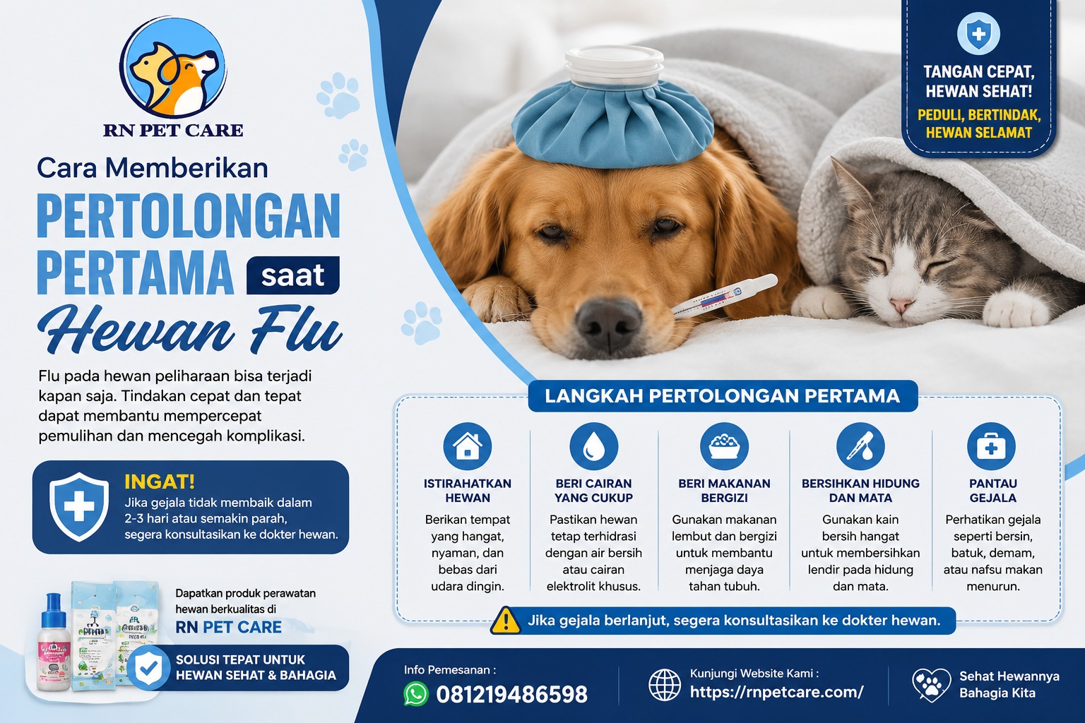 Cara Memberikan Pertolongan Pertama saat Hewan Flu