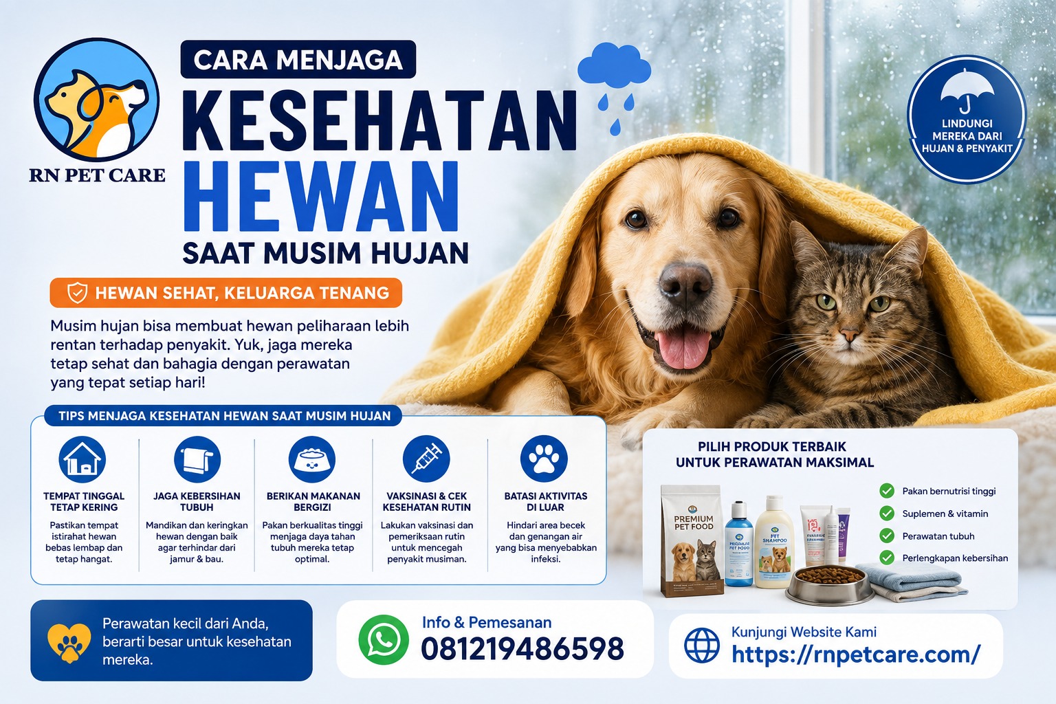 Cara Menjaga Kesehatan Hewan Saat Musim Hujan
