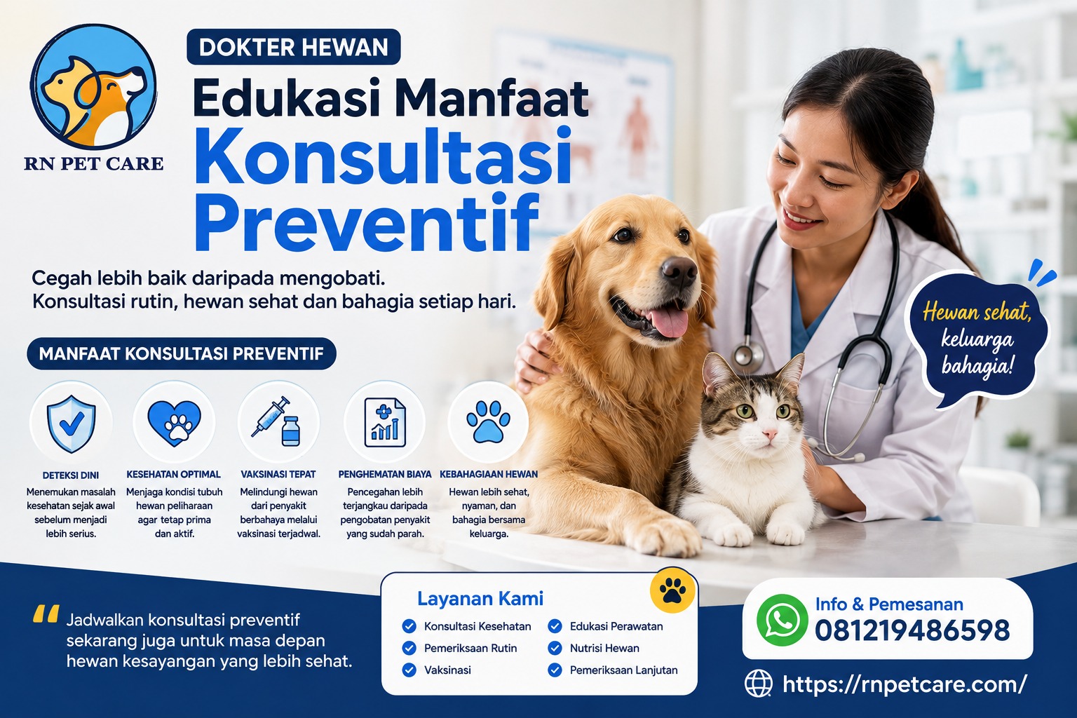 Dokter Hewan Edukasi Manfaat Konsultasi Preventif