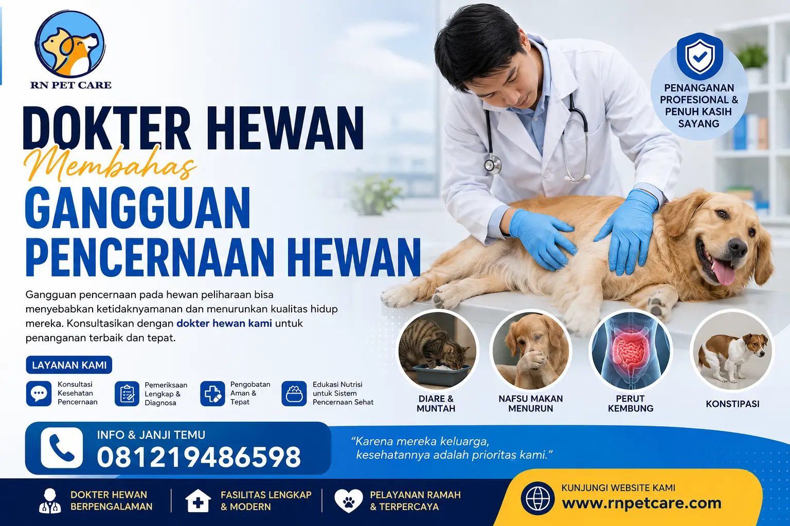 dokter hewan membahas gangguan pencernaan hewan