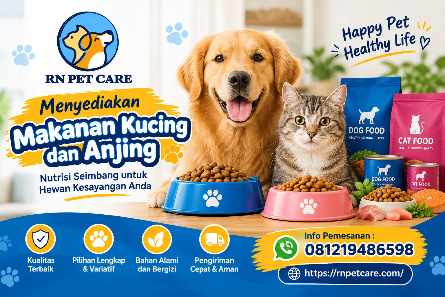 Menyediakan Makanan Kucing dan Anjing