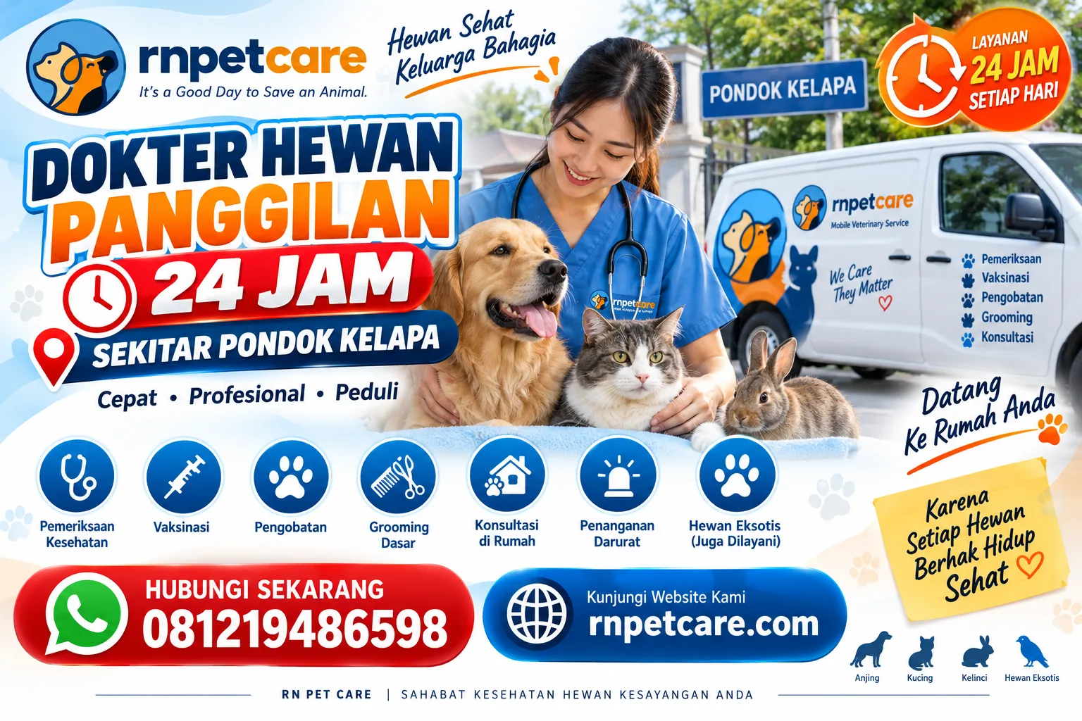 Dokter Hewan Panggilan 24 Jam sekitar Pondok Kelapa