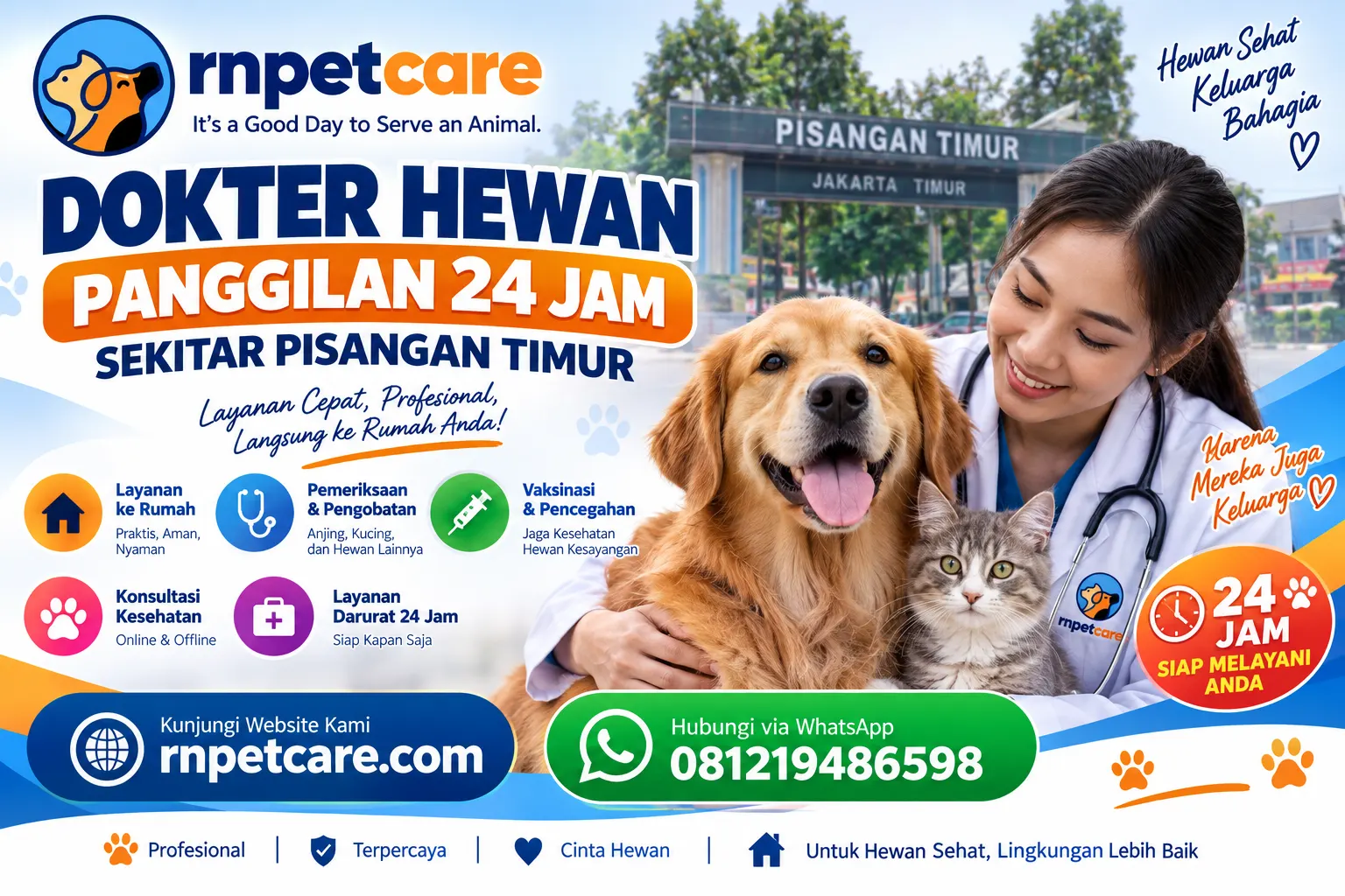 Dokter Hewan Panggilan 24 Jam sekitar Pisangan Timur