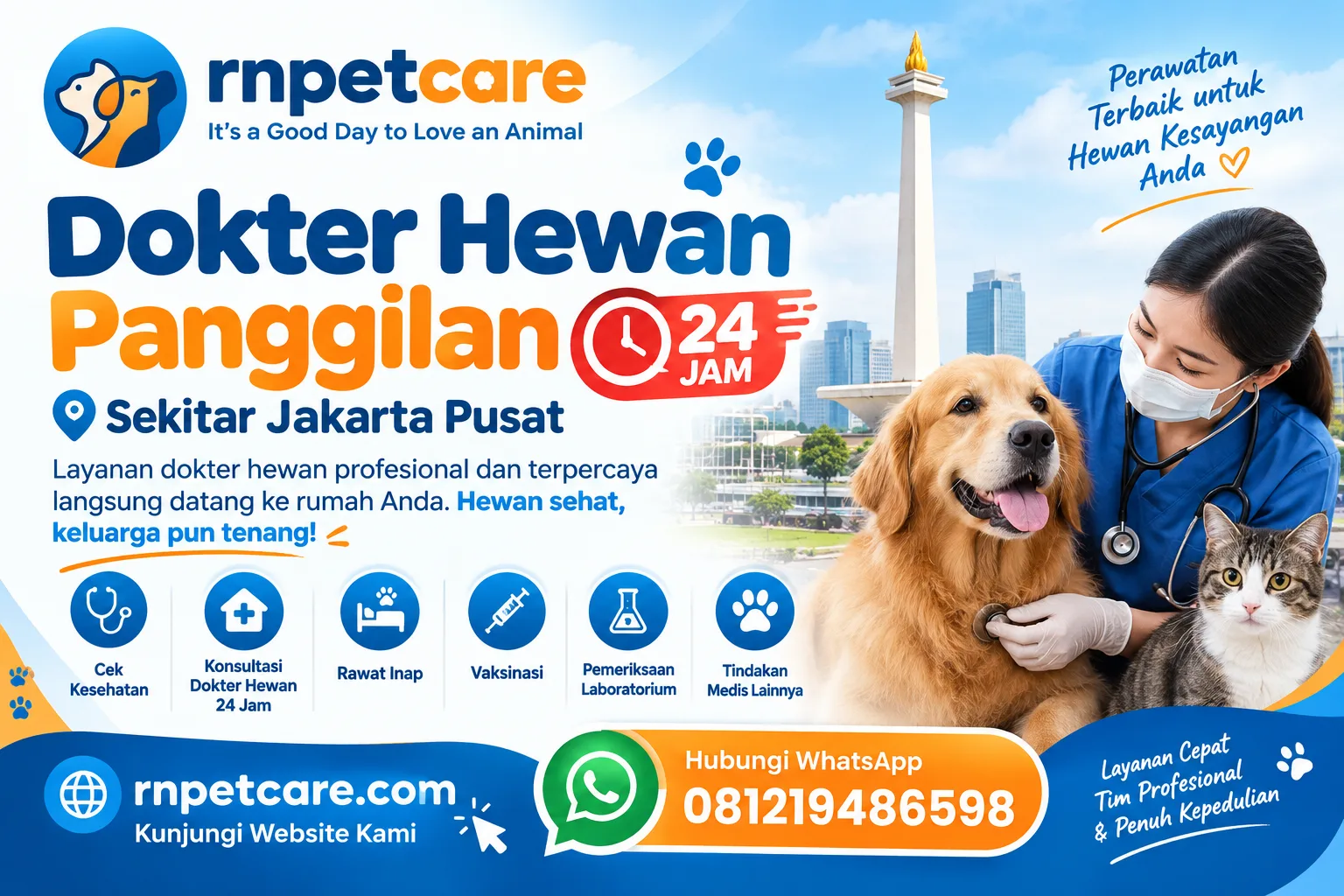 Dokter Hewan Panggilan 24 Jam sekitar Jakarta Pusat
