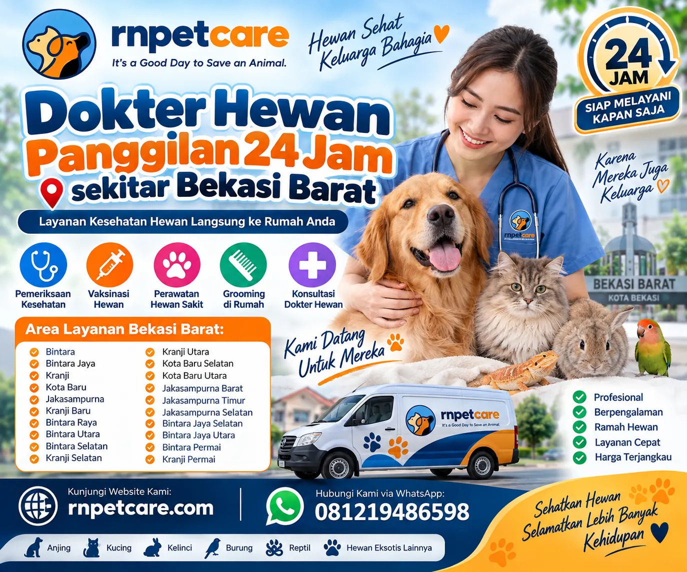 Dokter Hewan Panggilan 24 Jam sekitar Bekasi Barat
