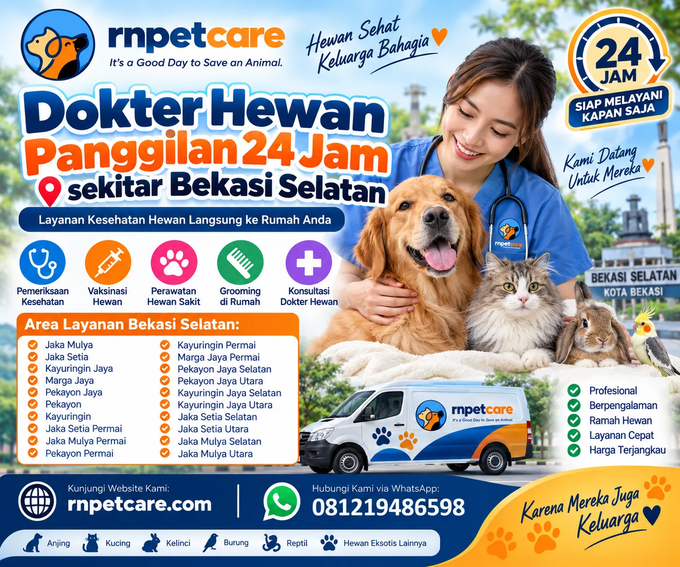 Dokter Hewan Panggilan 24 Jam sekitar Bekasi Selatan