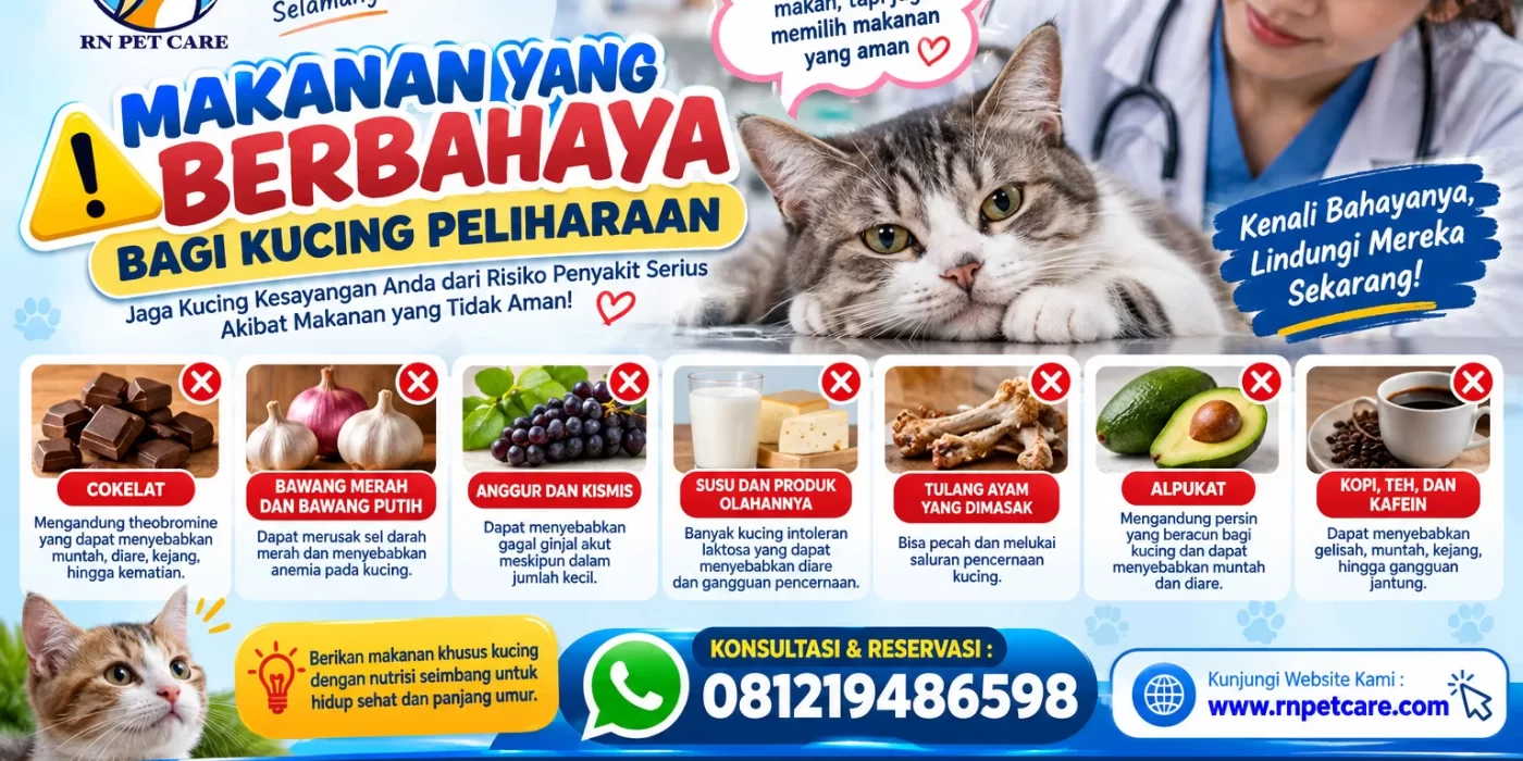 Makanan yang Berbahaya bagi Kucing Peliharaan