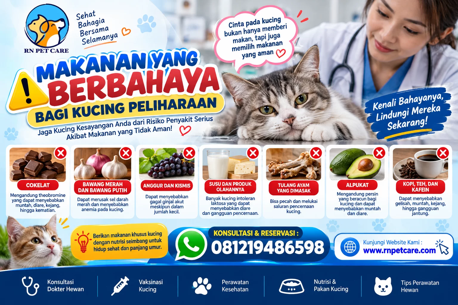 Makanan yang Berbahaya bagi Kucing Peliharaan