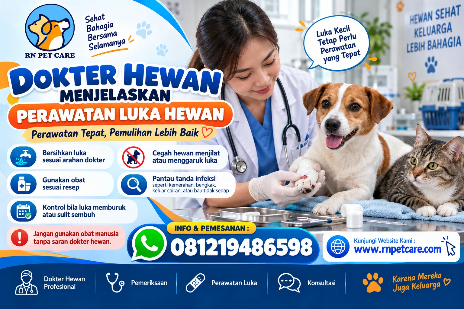 Dokter Hewan Menjelaskan Perawatan Luka Hewan