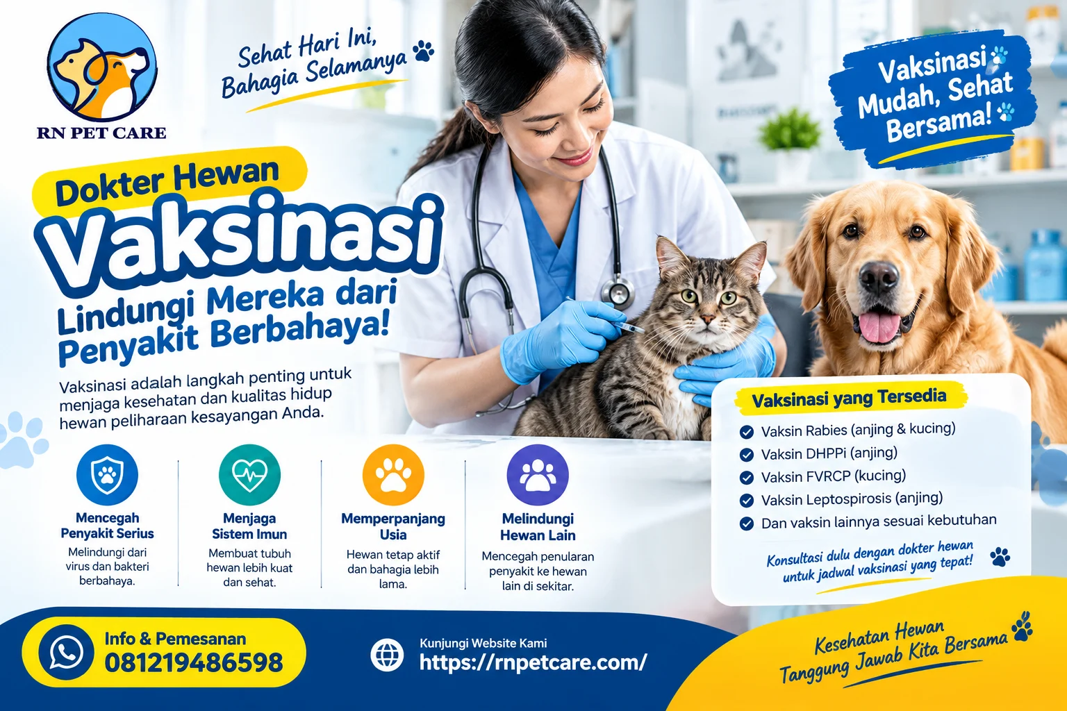 Dokter Hewan Jelaskan Manfaat Vaksinasi pada Hewan