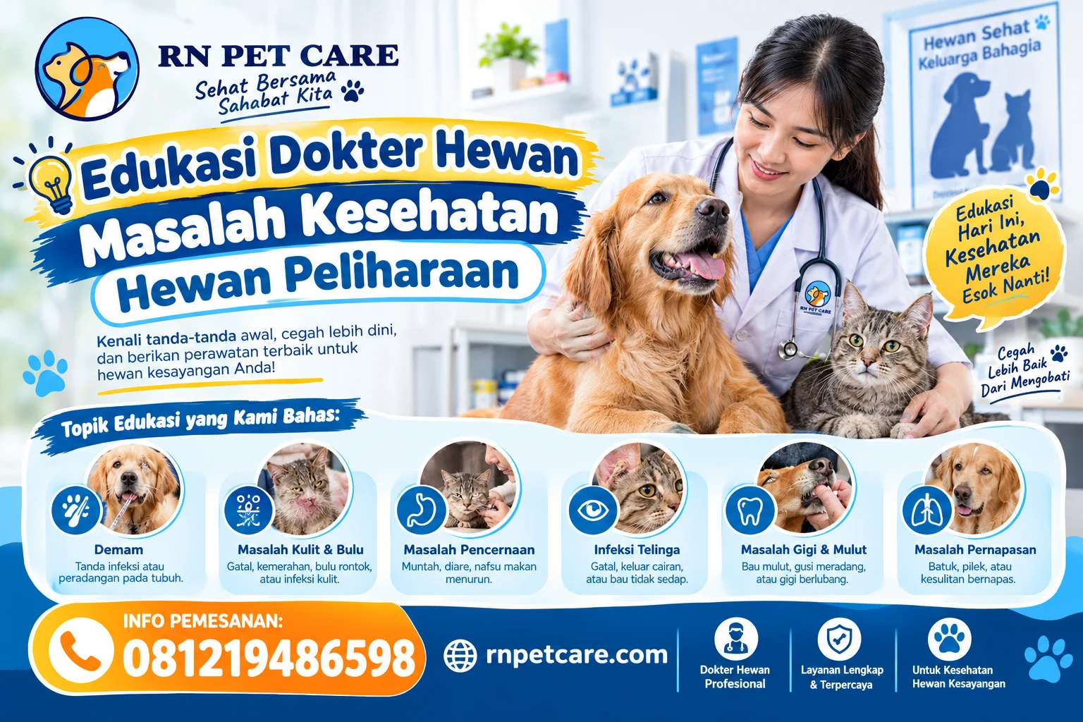Edukasi Dokter Hewan Masalah Kesehatan Hewan Peliharaan