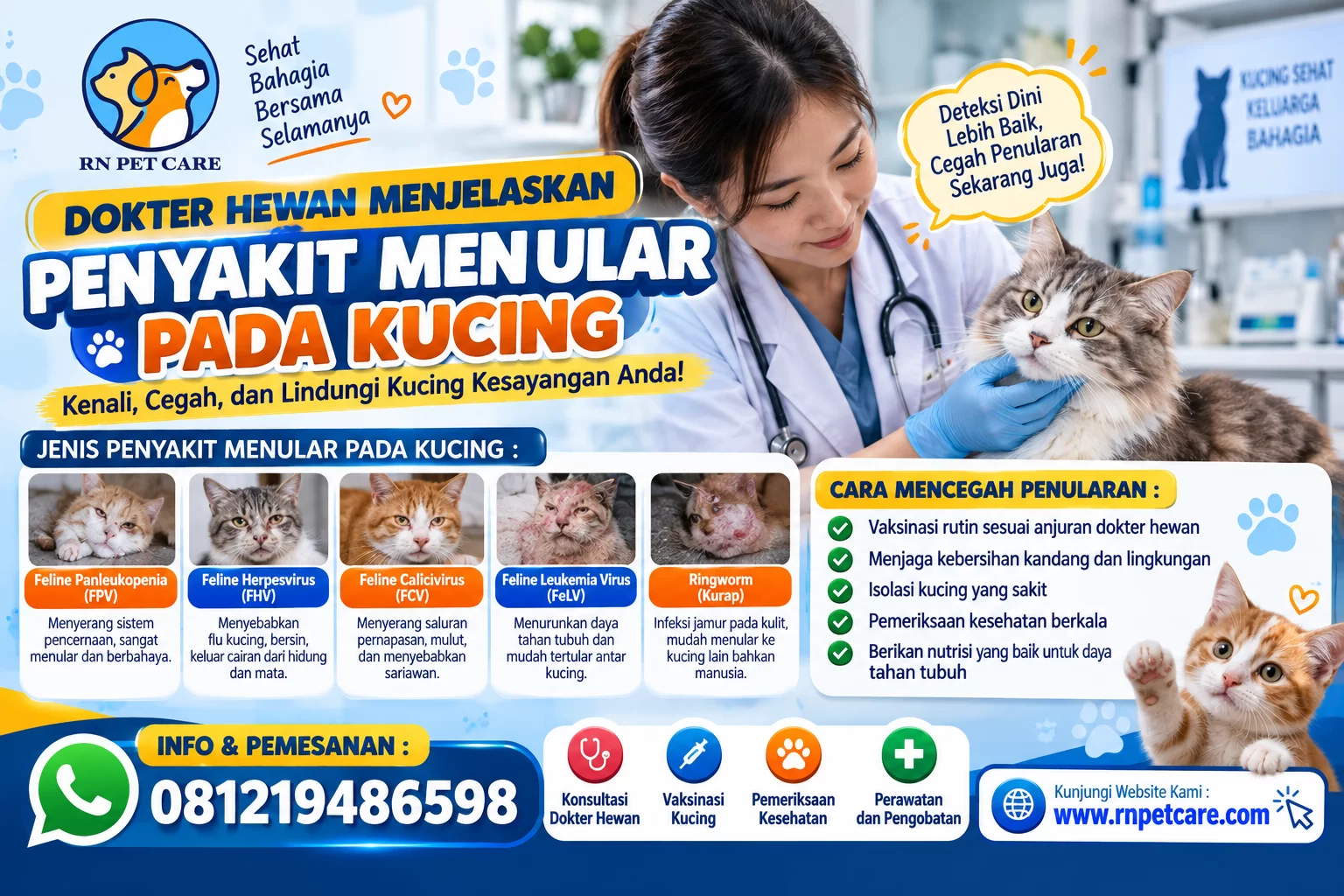 Dokter Hewan Menjelaskan Penyakit Menular Kucing
