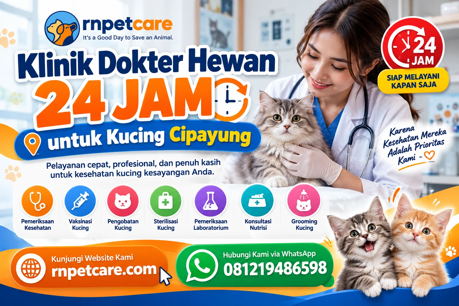 Klinik Dokter Hewan 24 Jam untuk Kucing Cipayung