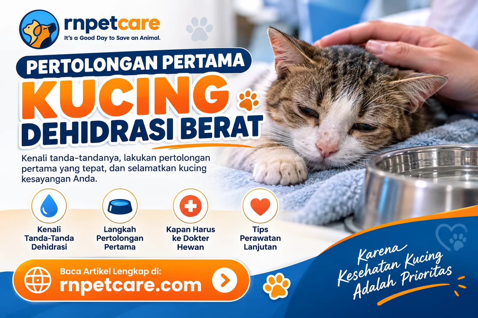 Pertolongan Pertama Kucing Dehidrasi Berat